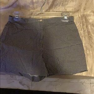 Black and white plaid shorts